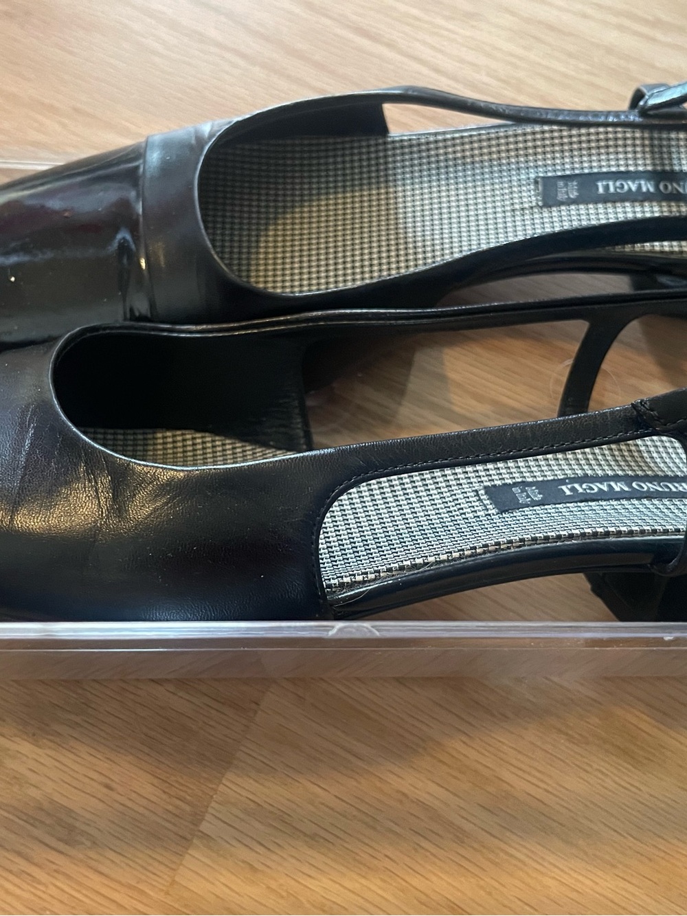 Bruno Magli Black Leather Slingback Pumps